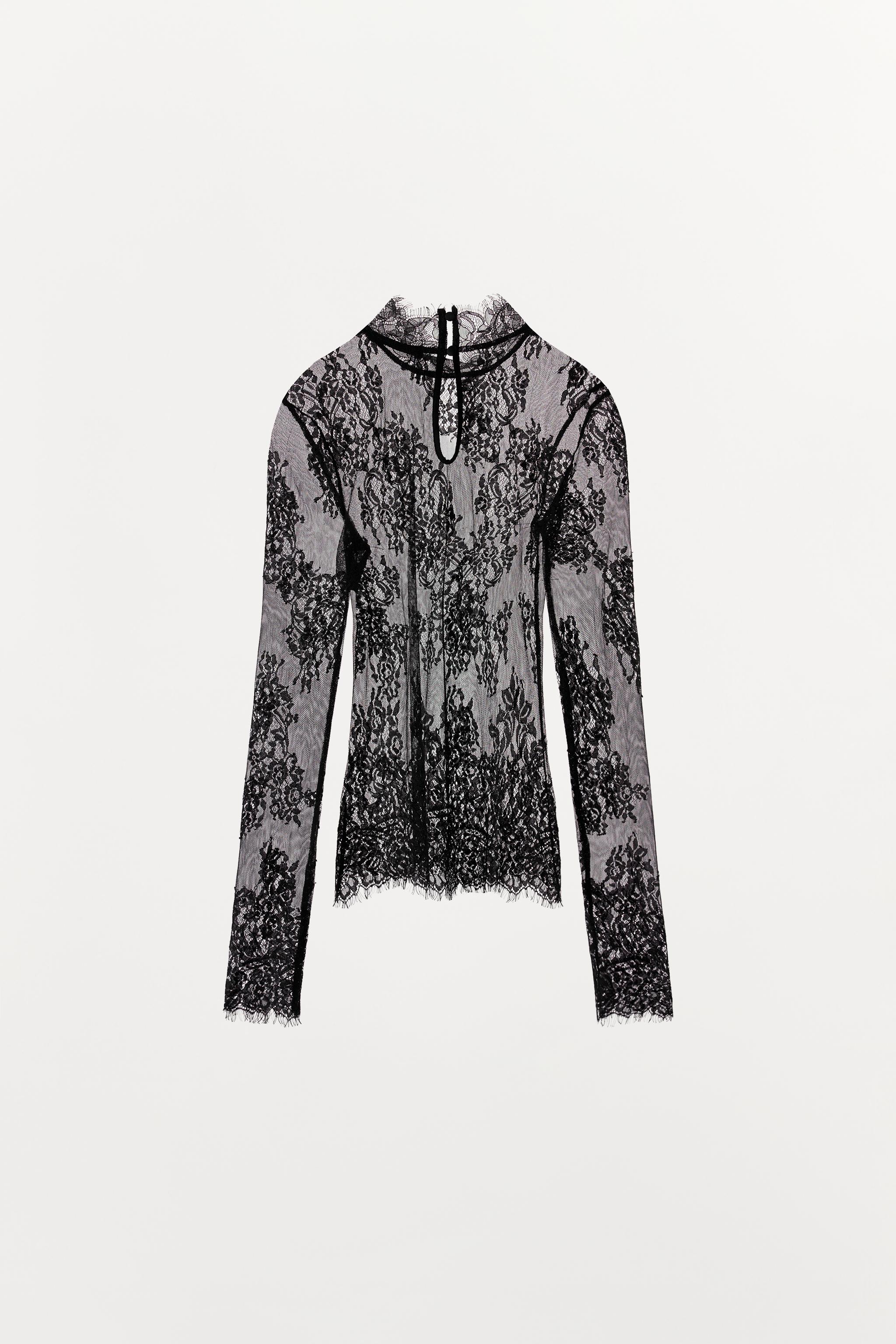 LONG SLEEVE LACE TOP