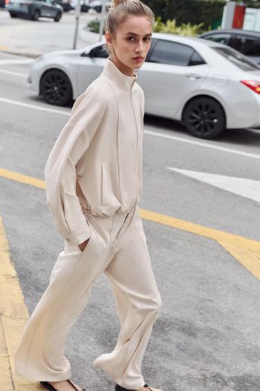 HIGH-NECK BOMBER JACKET - Ecru by Zara