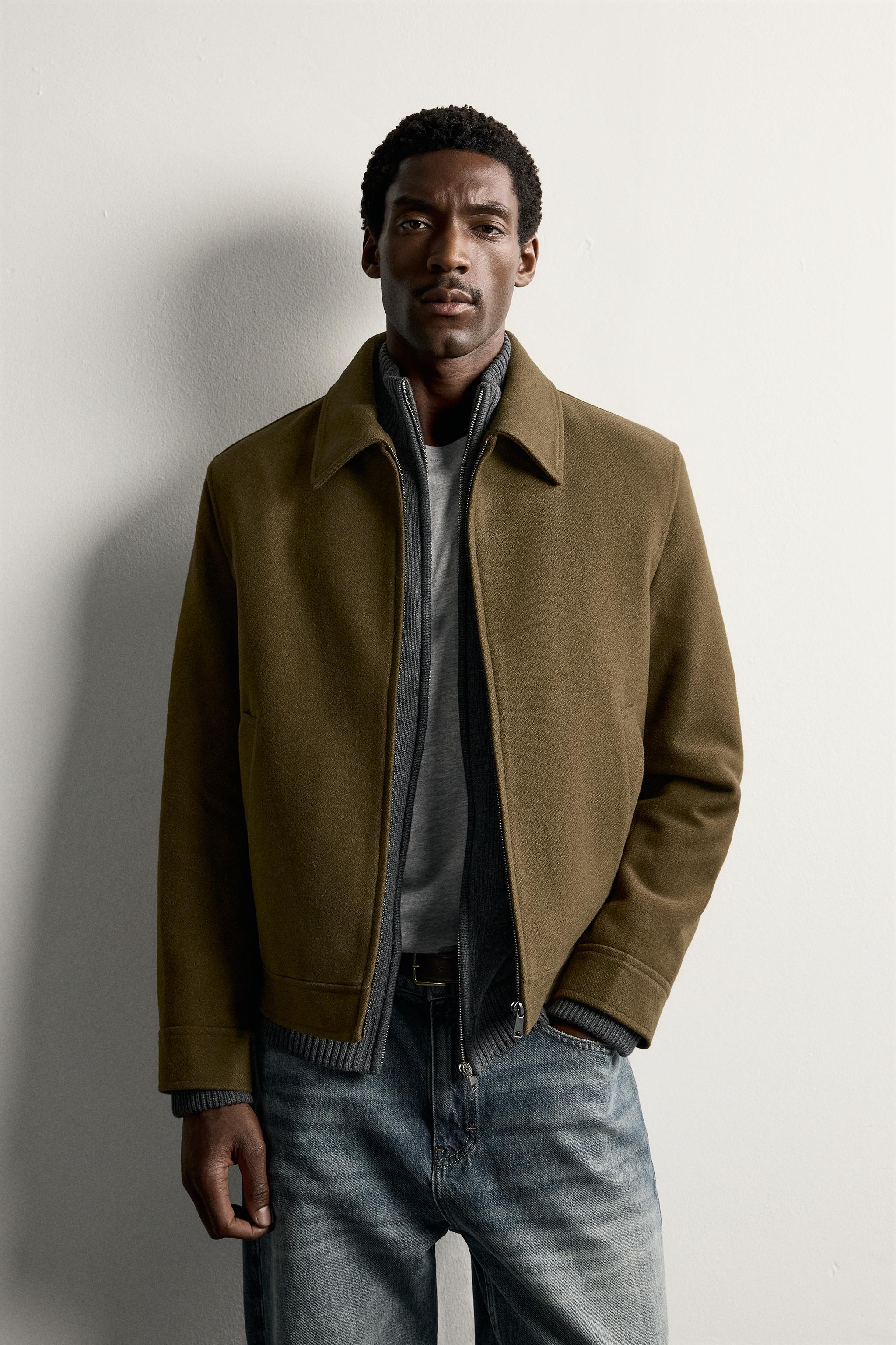 TEXTURED REGULAR FIT JACKET - Navy blue | ZARA United States