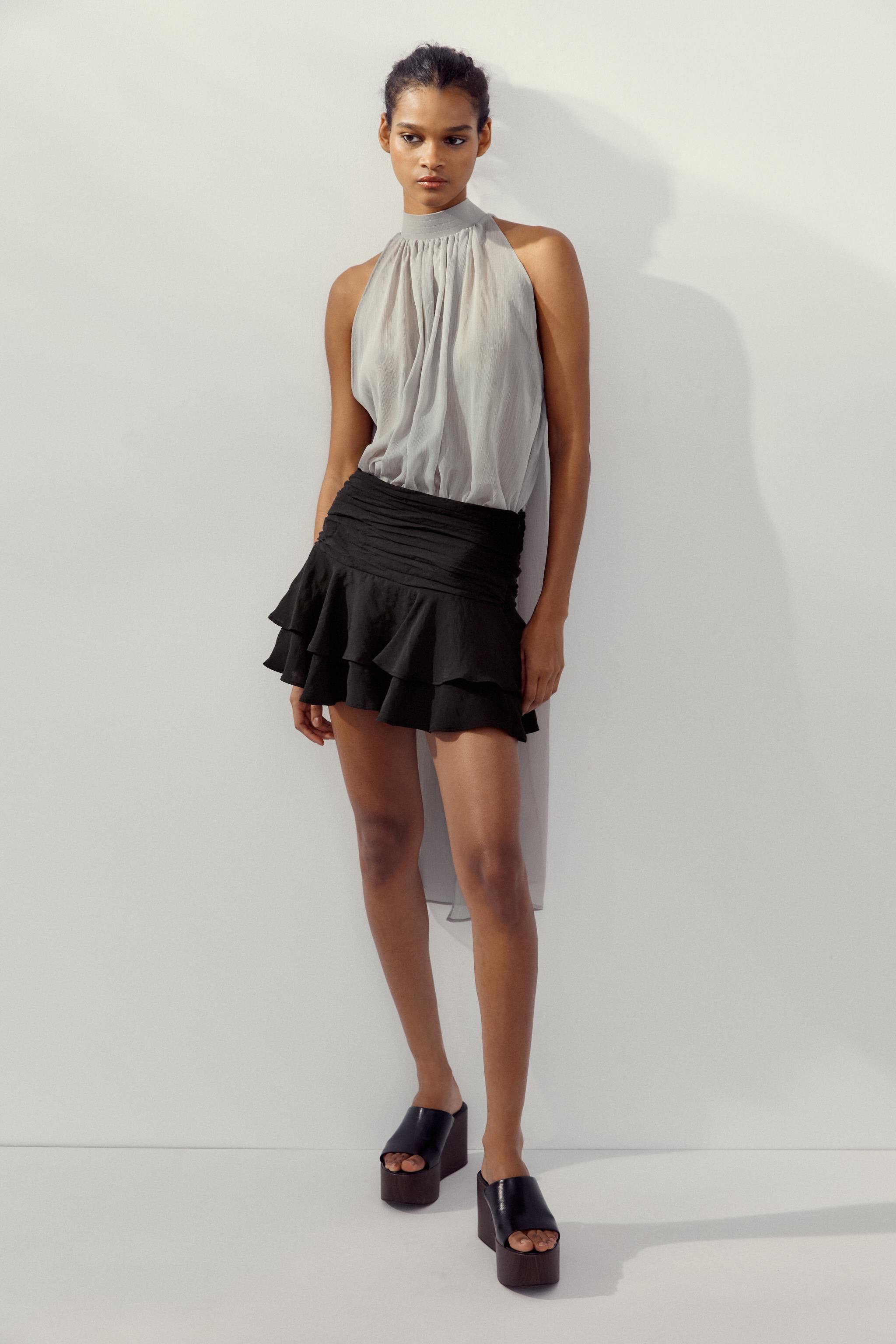 falda estampada zara volantes