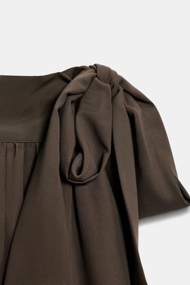 HALTER TOP WITH BOW - Brown / Taupe by Zara - Image 7
