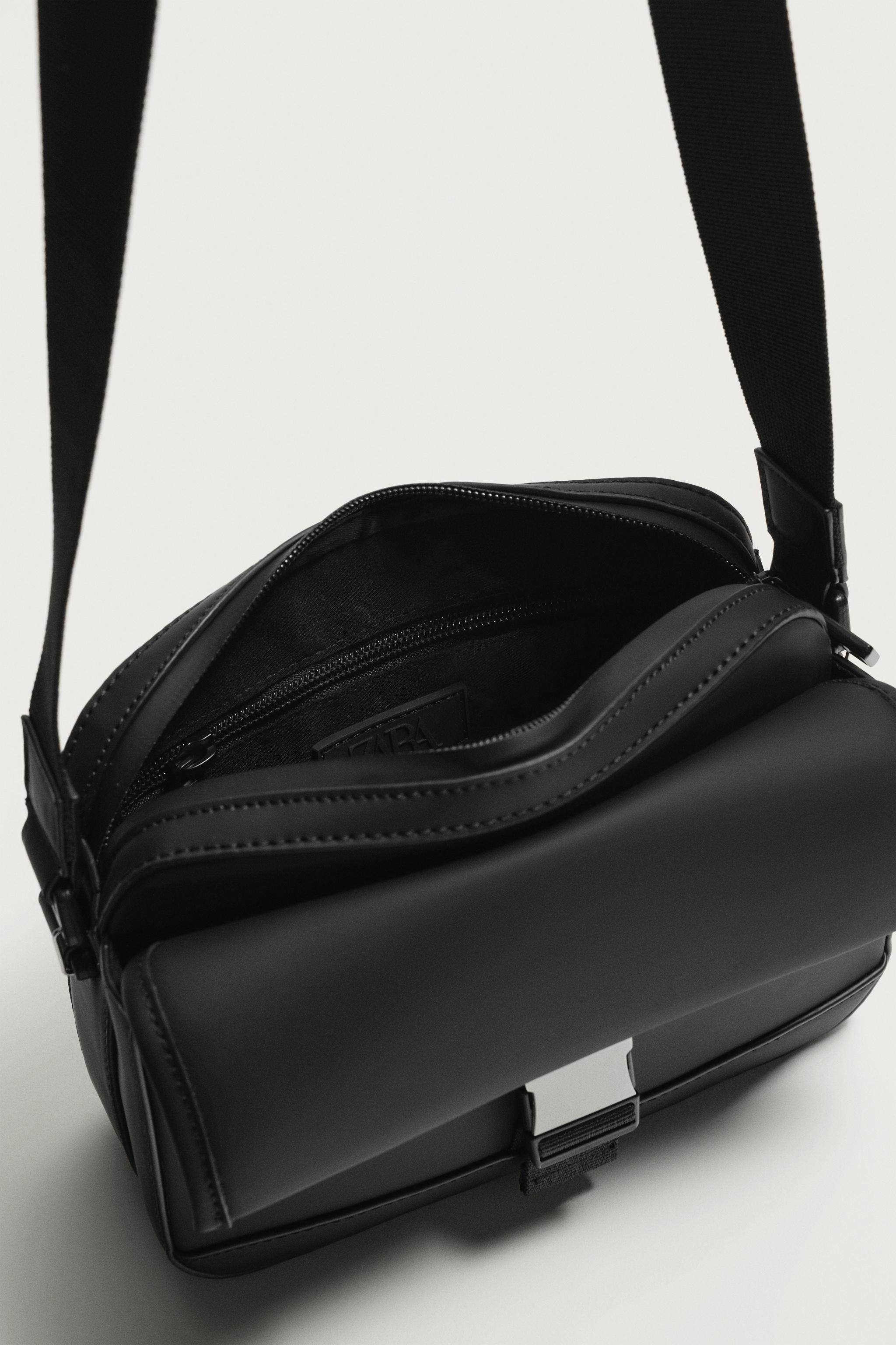 RUBBERIZED CROSSBODY BAG WITH BUCKLE