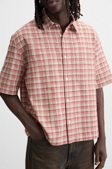 CHECK SHIRT - Pink by Zara - Image 4