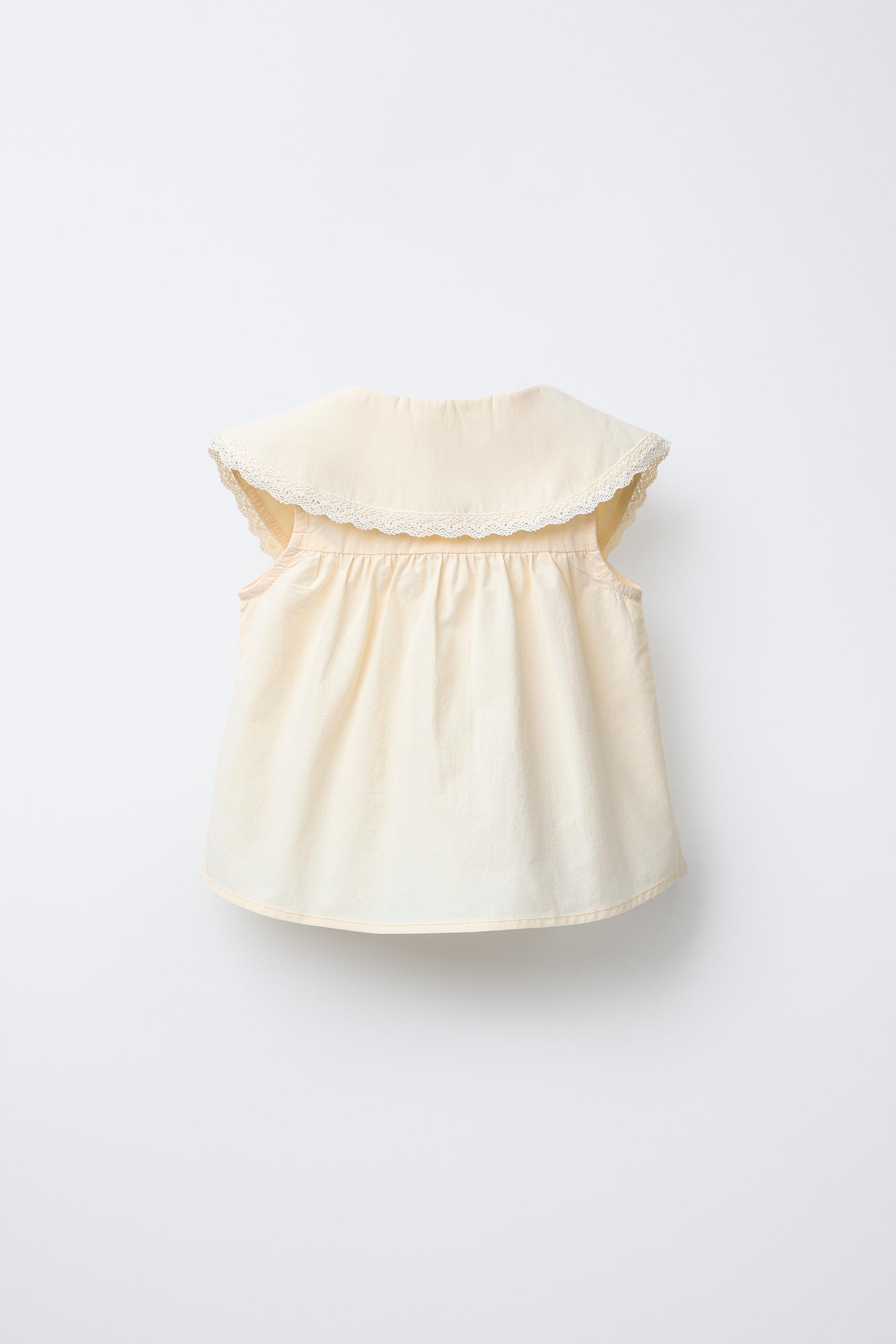 zara yellow lace top
