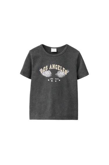 PRINTED WASHED EFFECT T-SHIRT