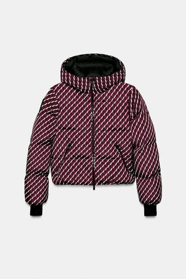 WATER-RESISTANT WINDPROOF DOWN JACKET RECCO® TECHNOLOGY SKI COLLECTION - Burgundy by Zara
