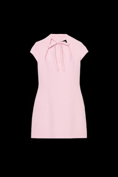 VESTIDO CORTO LAZADA - Rosa de Zara - Imagen 0