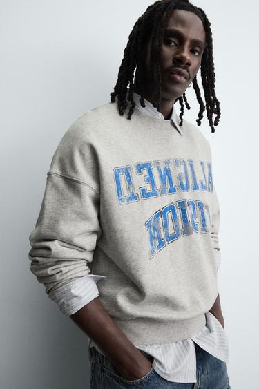 VARSITY PRINT SWEATSHIRT - Grey marl by Zara - Image 5