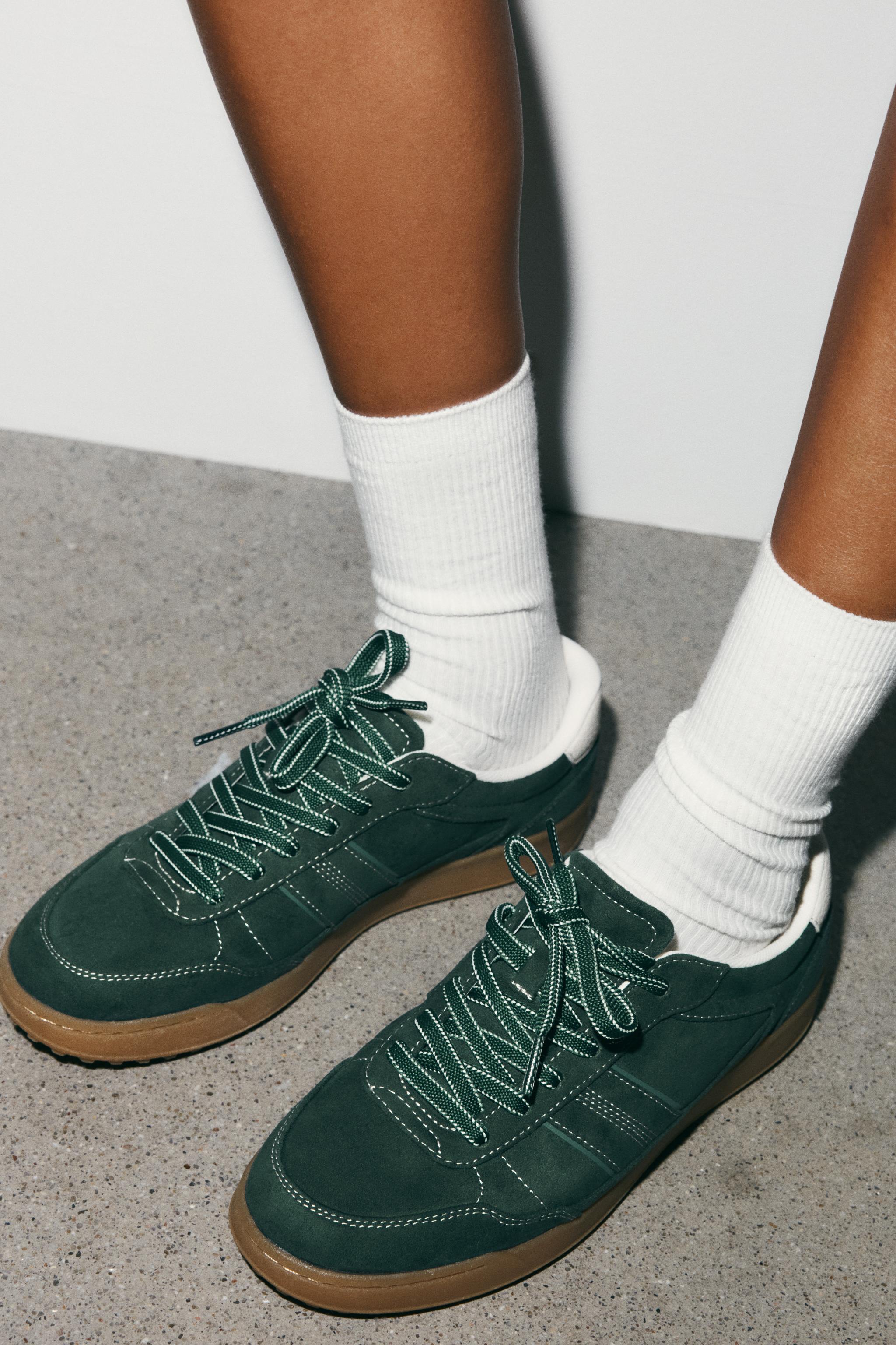 コントラストスニーカー - グリーン | ZARA Japan / 日本