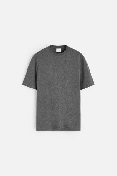 CAMISETA MEDIUM WEIGHT - Cinza-antracito da Zara
