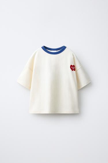 CONTRAST PRINT T-SHIRT - Ecru by Zara - Image 0