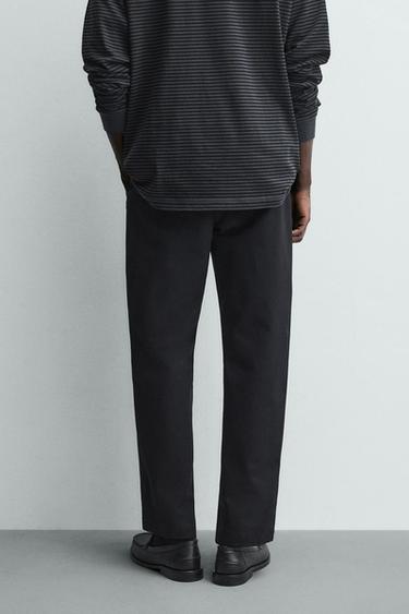 PANTALON STRAIGHT FIT STRUCTURÉ - Bleu marine de Zara - Image 2