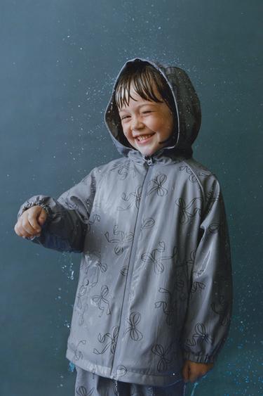 საწვიმარი დარეზინებული პრინტით WATER RESISTANT - Zara-ს Mid-blue