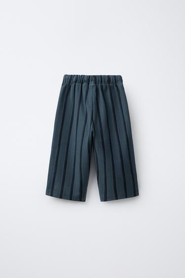 STRIPED STRAIGHT TROUSERS - Blue by Zara - Image 1