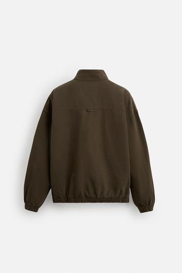 VESTE EN JEAN COL ZIP - Marron de Zara - Image 7