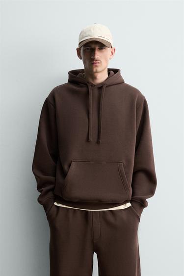 BASIC HEAVYWEIGHT HOODIE - Brown by Zara