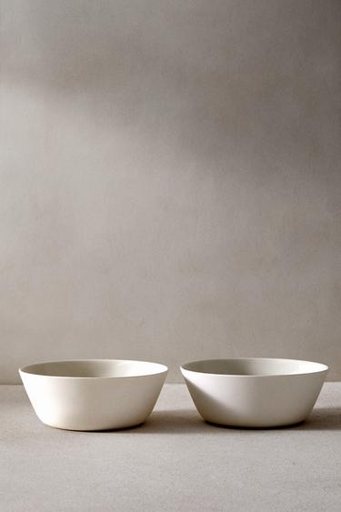 SET OF 2 - BOWL L — ecru-white 1