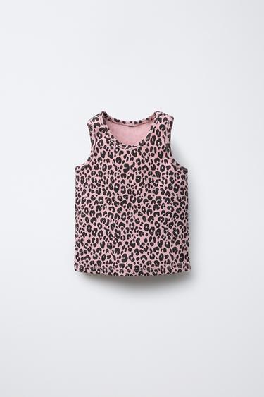 T-SHIRT CÔTELÉ IMPRIMÉ - Rose craie de Zara