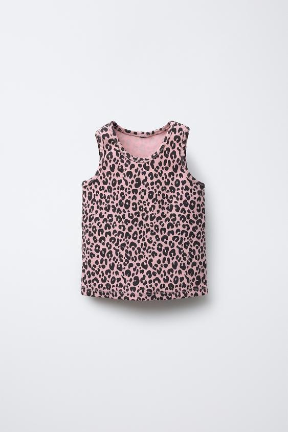 T-SHIRT CÔTELÉ IMPRIMÉ - Rose craie de Zara - Image 0