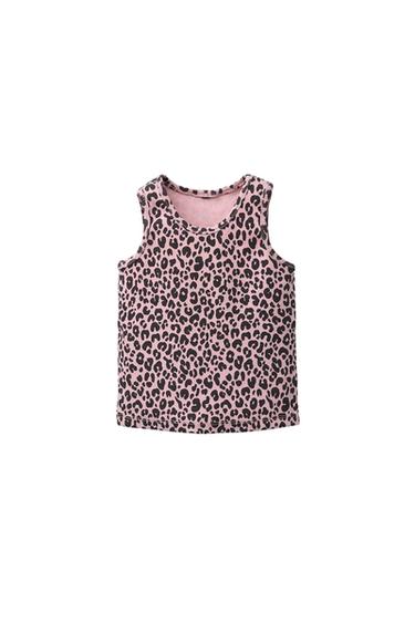 Zara PRINTED RIBBED T-SHIRT - Chalk pink - Image 0