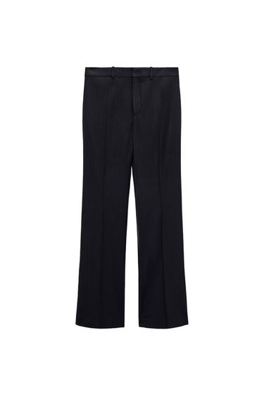 PINSTRIPED SLIM TROUSERS
