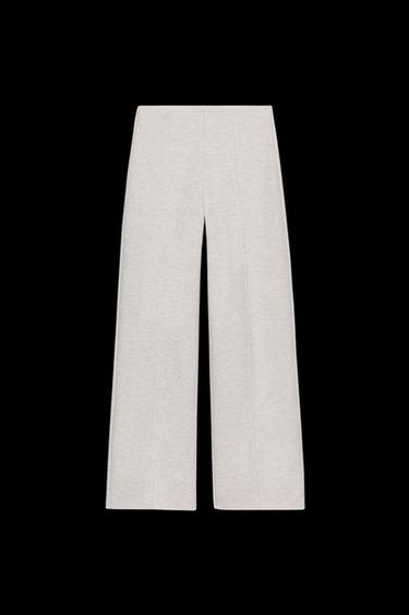 SOFT TOUCH PALAZZO TROUSERS - Beige marl by Zara - Image 0