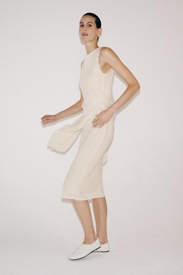 TOP ASYMÉTRIQUE SANS MANCHES - Écru de Zara - Image 4