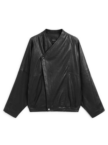 Zara Leather bomber jacket - Black