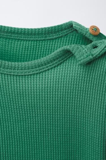 ENSEMBLE T-SHIRT ET BERMUDA WAFFLE UNI - Vert de Zara - Image 2