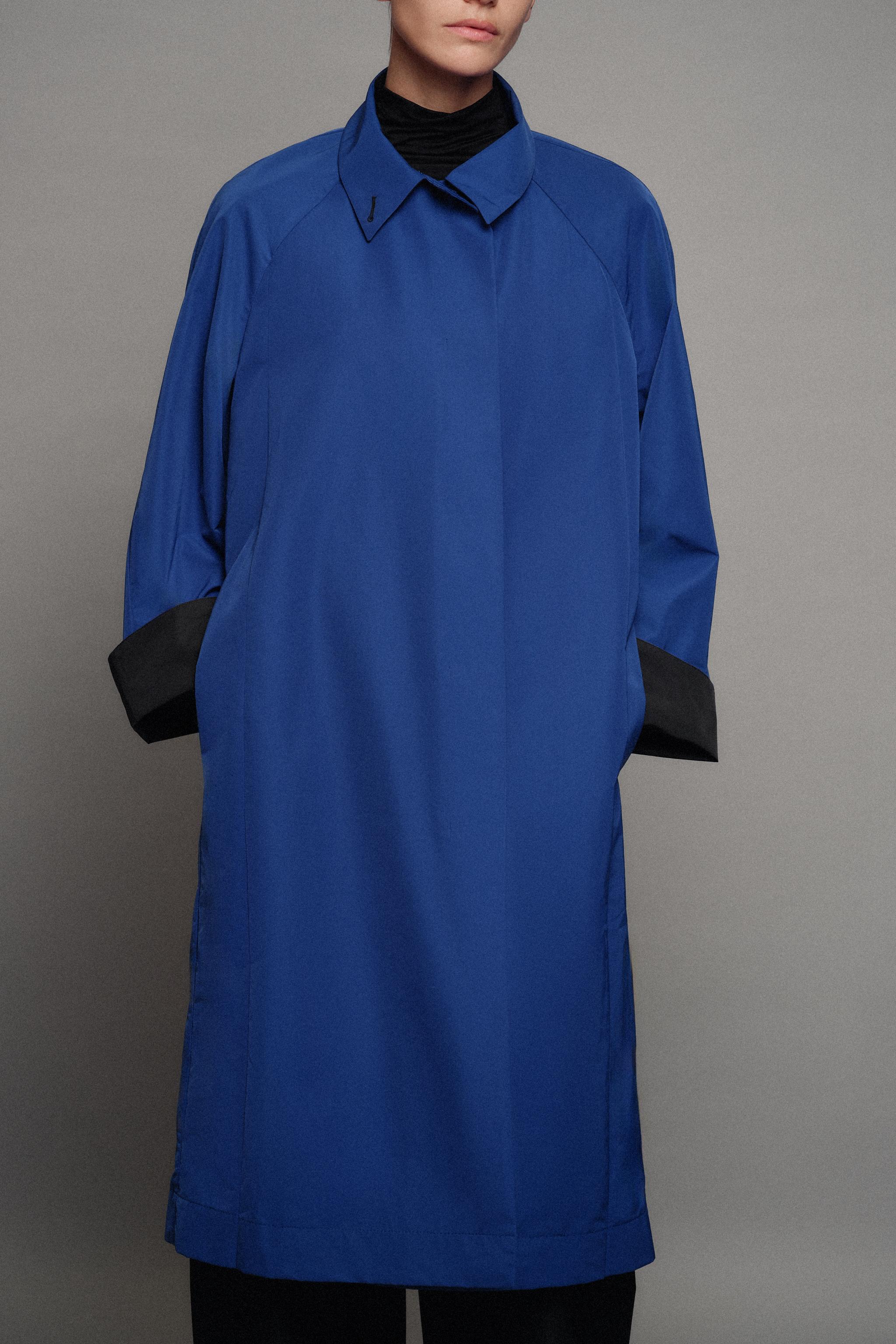 Zara ZW COLLECTION MİDİ TRENÇKOT görsel 4