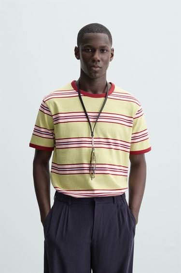 CAMISETA CONTRASTE RAYAS - Multicolor de Zara