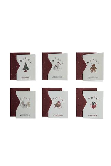 KIDS' CHRISTMAS POSTCARD AND CLUTCH SET (PACK OF 6) - متعدد الألوان الخاص بـ Zara