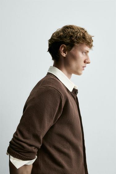 CARDIGAN LIN-COTON - Marron de Zara - Image 5