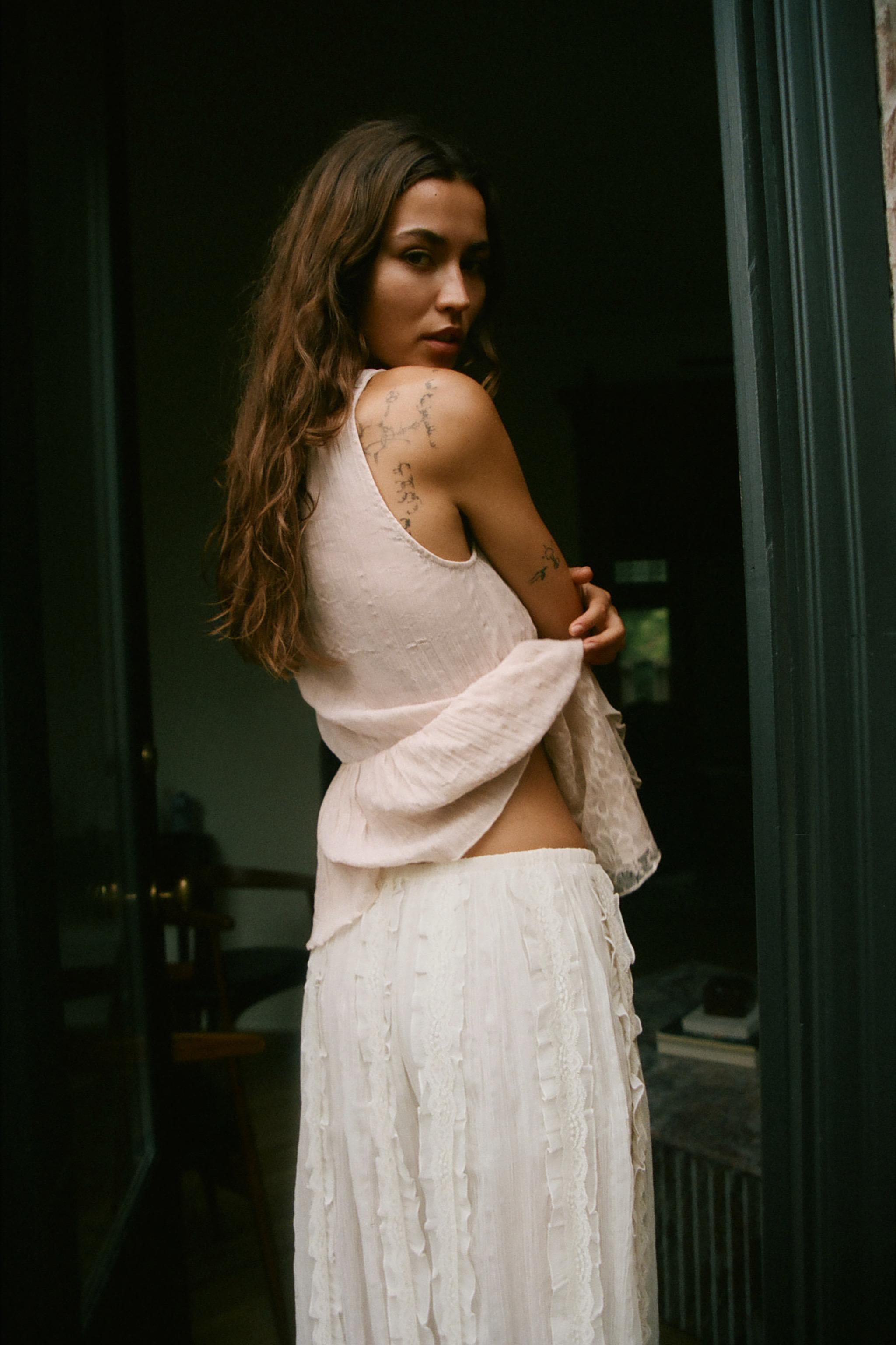Zara Kombine Şalvar Pantolon görsel 3
