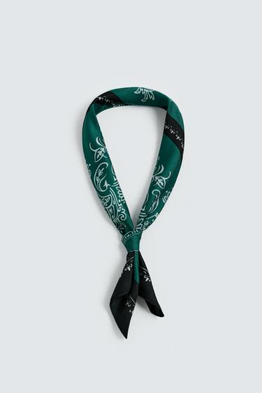 BANDANA ESTAMPADO PAISLEY - Verde de Zara