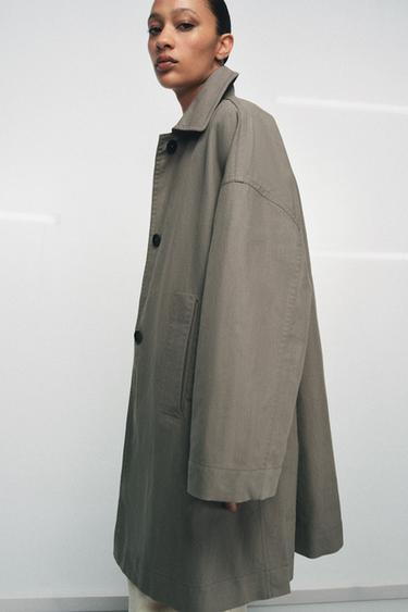 TRENCH OVERSIZE ZW COLLECTION - Gris grenat de Zara - Image 4
