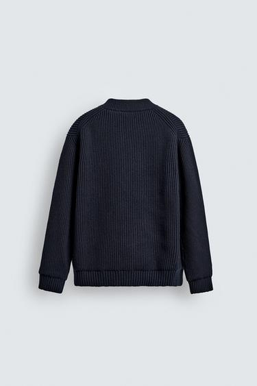BLOUSON BOMBER EN MAILLE MATELASSÉE - Bleu marine de Zara - Image 7