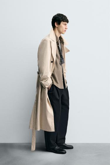 OVERSIZE FIT TRENCH COAT - Oyster-white by Zara - Image 3
