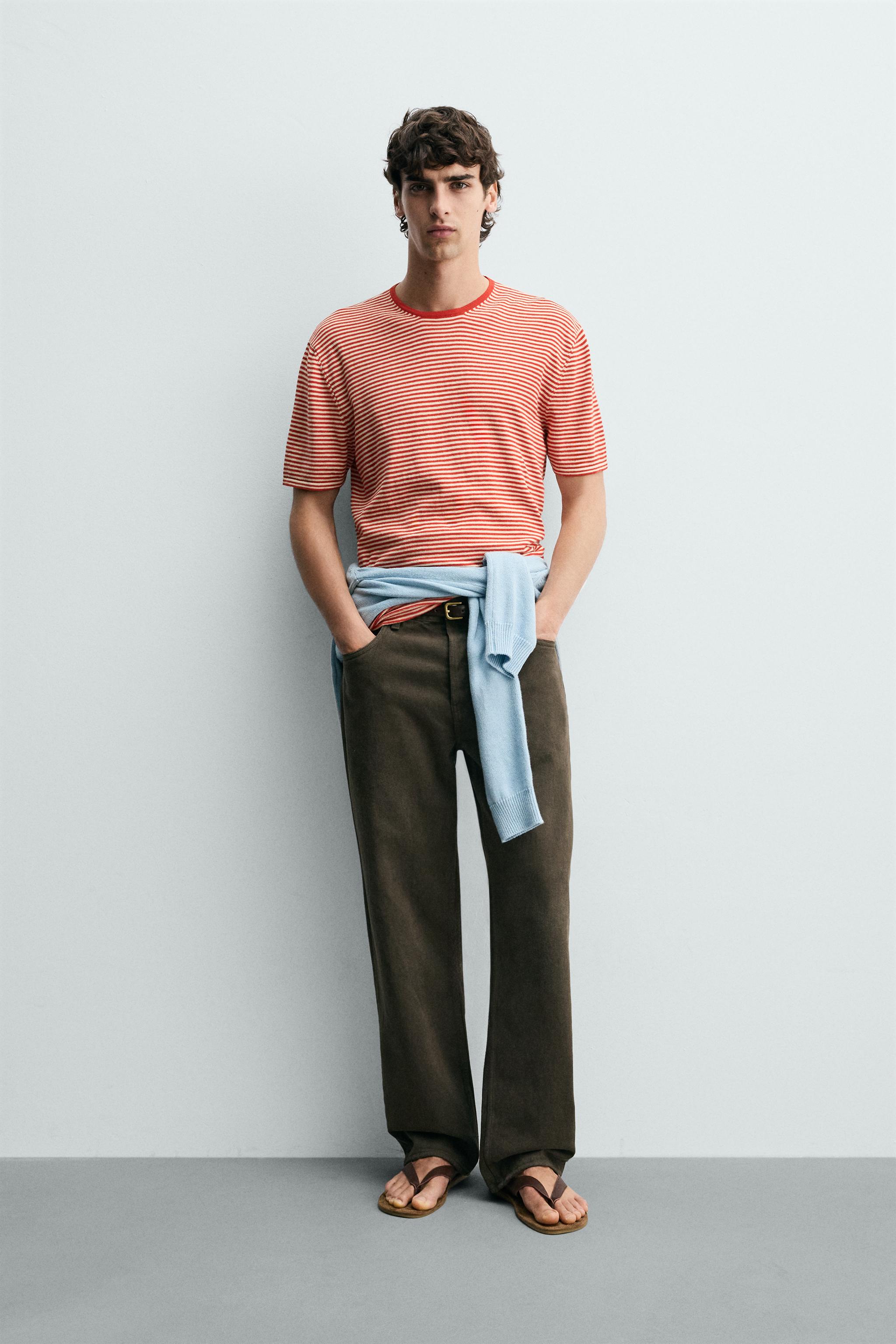 STRIPED REGULAR FIT KNIT T-SHIRT