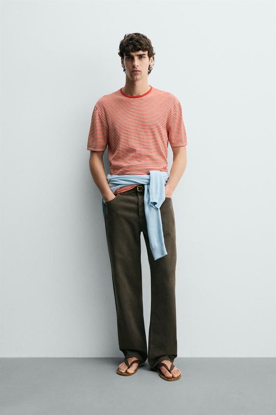 STRIPED REGULAR FIT KNIT T-SHIRT from Zara - $59.90
