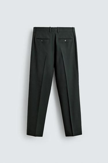 WOOL BLEND SUIT TROUSERS - Dark green by Zara - Image 5