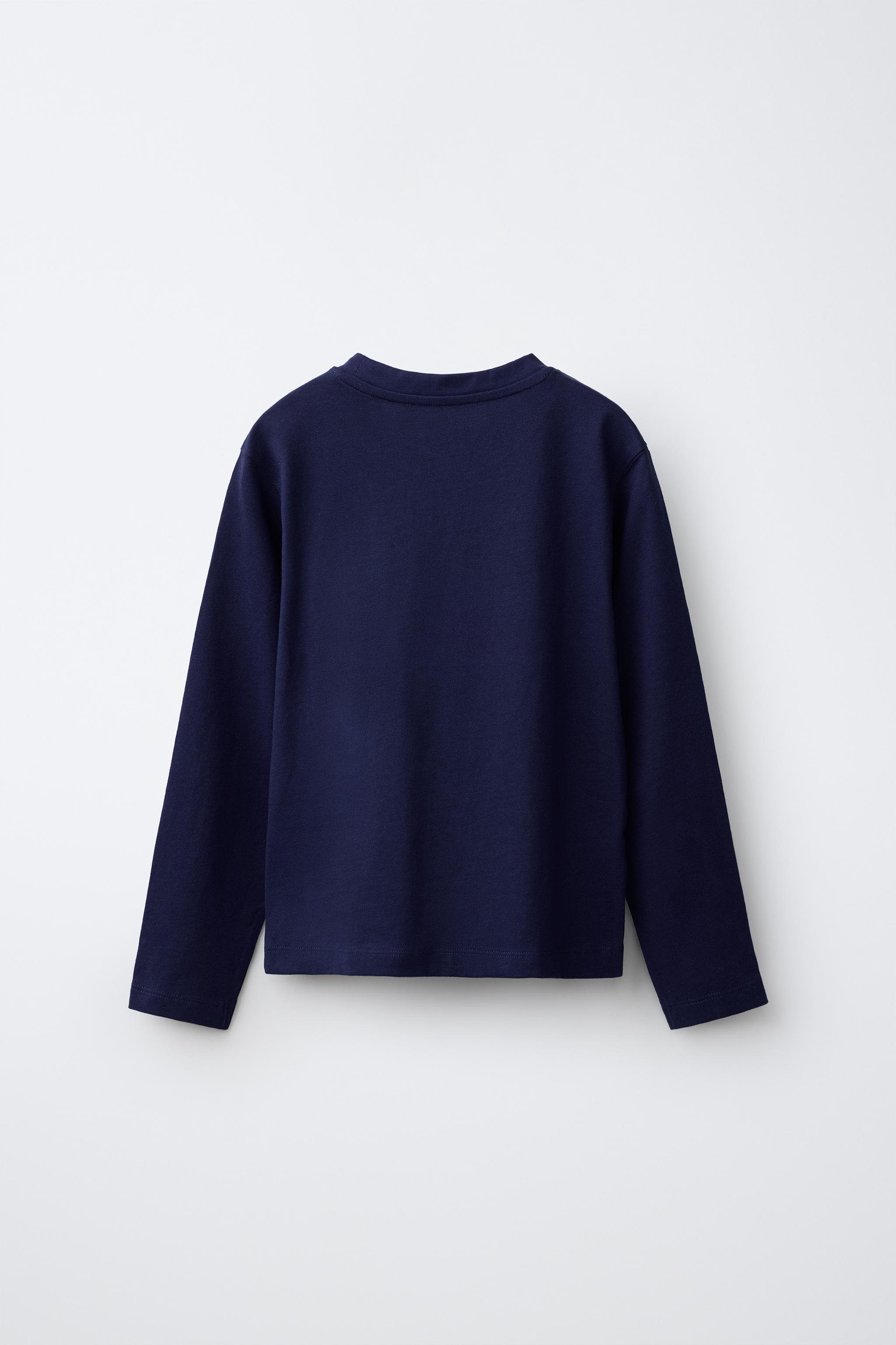 Детские футболки Zara PLAIN LONG SLEEVE T-SHIRT — фото 2
