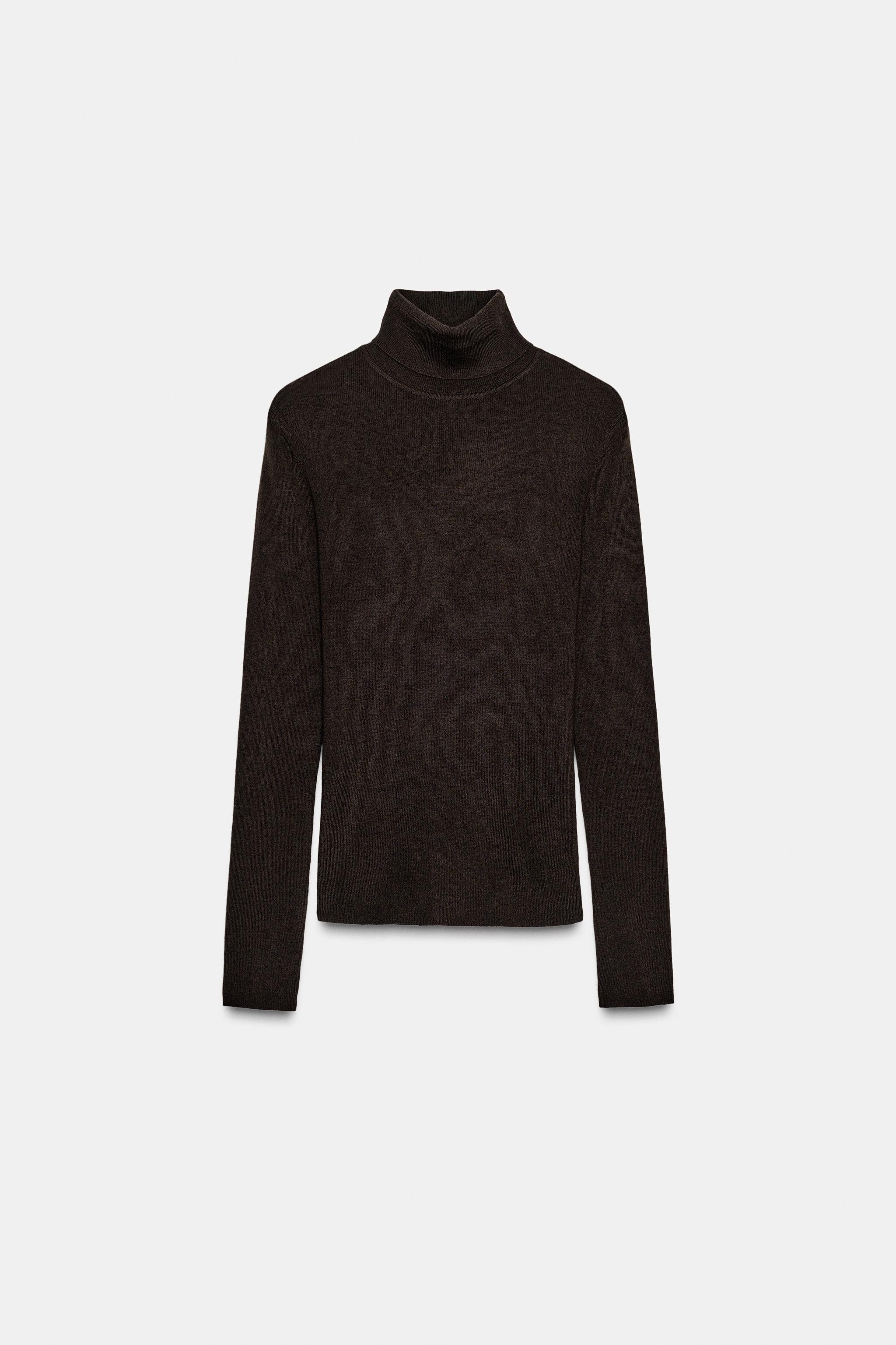 ウール混ハイネックセーター - チョコレート | ZARA Japan / 日本