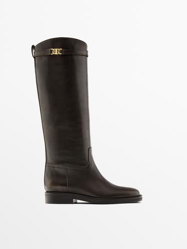 Zara Leather riding boots - Brown - Image 0