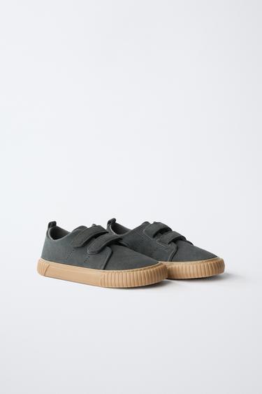 LEATHER STRAP BAREFOOT SNEAKERS - Navy Blue by Zara - Image 2