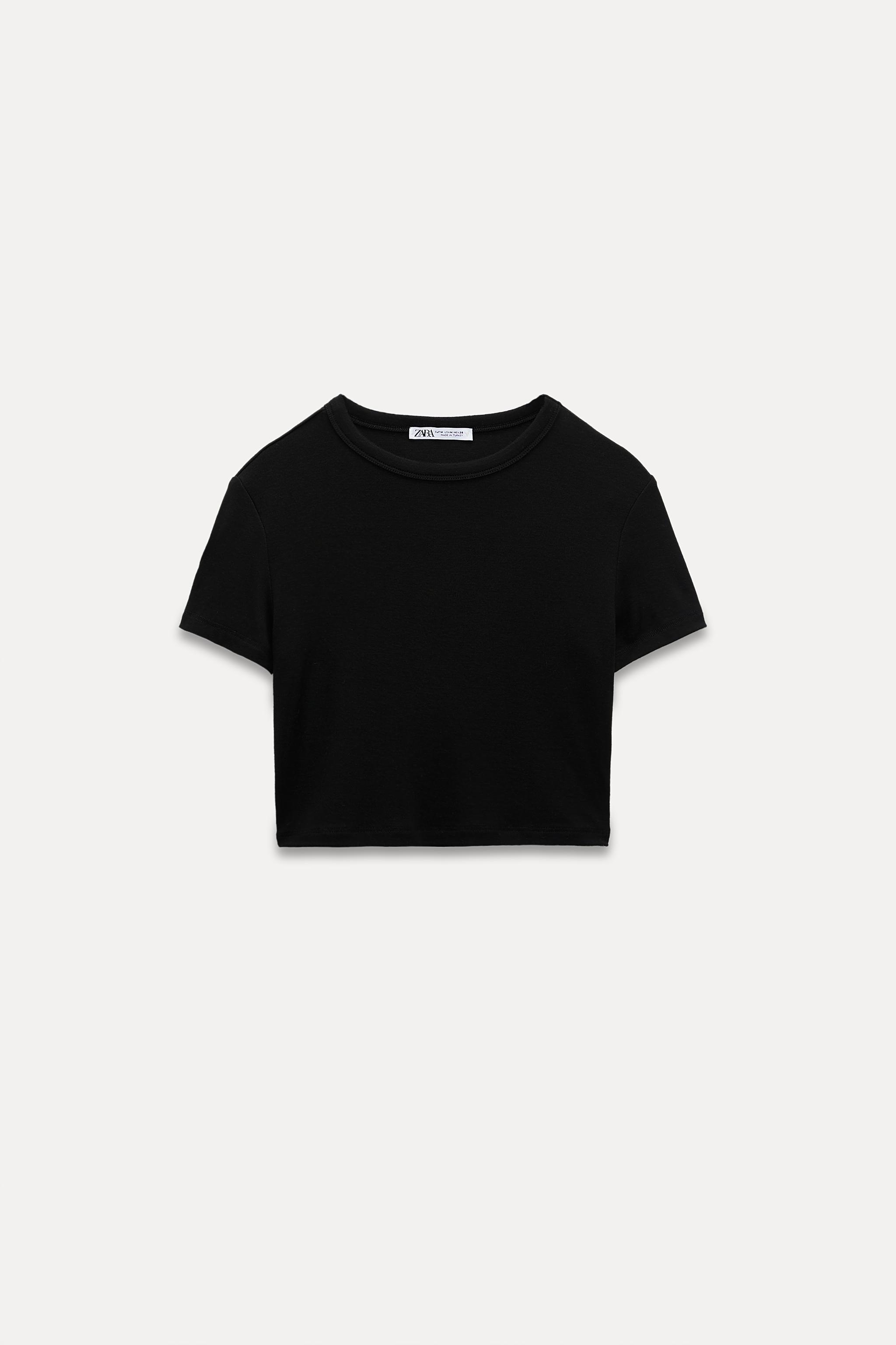 Black outlet zara crop top