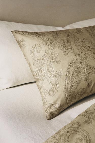 PAISLEY PRINT PILLOWCASE - Green by Zara - Image 6