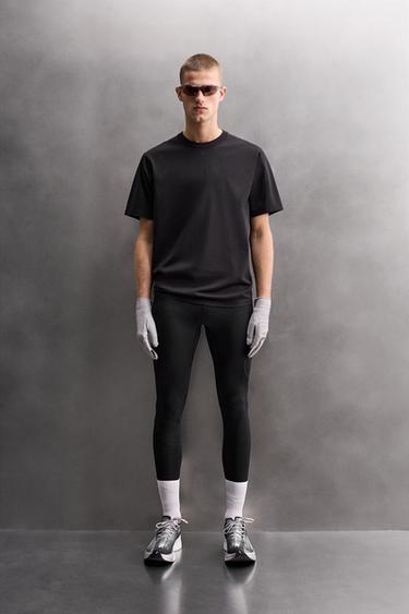 СПОРТИВНАЯ ФУТБОЛКА ИЗ СМЕСОВОГО ХЛОПКА — ЧЕРНЫЙ от Zara