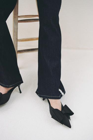 BOW HIGH-HEEL MULES - Black by Zara