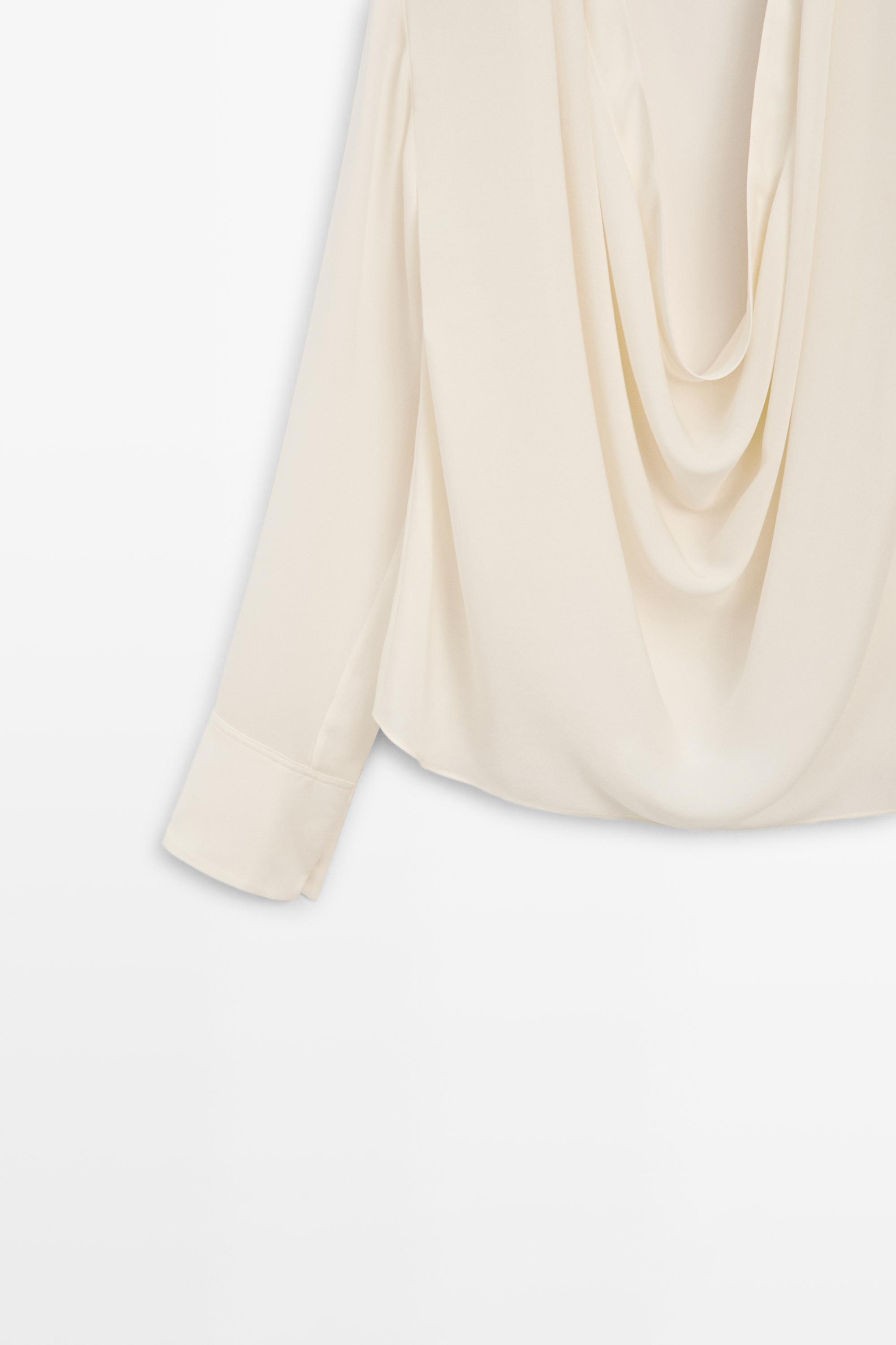 Blouse fluide à encolure drapée en soie - STUDIO